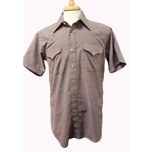 Vintage Ruddock Western Shirt Classic 16 Extra Long Tail Short Sleeves - Picture 2 of 7